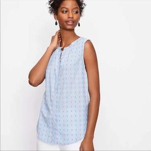 Loft SHIMMER Clip Dot Sleeveless Shell Shirt, Size Medium